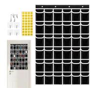 Supporto per lavagna tascabile per aula - Lavagna da parete trasparente con 36 tasche e 8 ganci, organizer da appendere per telefoni cellulari, calcolatrici, biglietti da visita, forniture in classe