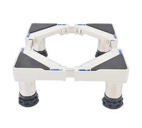 Supporto per Lavatrice, Base per Lavatrice Regolabile Lunghezza/Larghezza 30-48cm Altezza 13-16cm Supporti 150 kg, Base per Lavatrice per Frigorifero Asciugatrice e Congelatore 4 Piedi Fissi Bianca