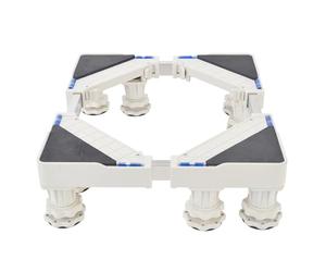 Supporto per Lavatrice, Base per Lavatrice Regolabile Lunghezza/Larghezza 30-48cm Altezza 9-11cm Supporti 140kg, Base per Lavatrice per Frigorifero Asciugatrice e Congelatore 8 Piedi Fissi Bianca