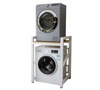 Supporto per lavatrici e asciugatrici con ripiano, regolabile in altezza sopra la rastrelliera, kit impilabile per lavatrici e asciugatrici, carico massimo 250 kg (bianco)