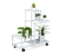 Supporto per le piante Etagere da giardino 4 ripiani Bianco Supporto per piante