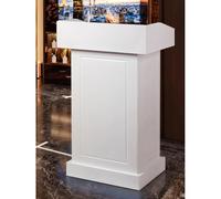 Supporto per leggio Presentazione in aula parrocchiale Pulpito con cassetto e sportello per conferenze, discorsi nuziali(White with door)