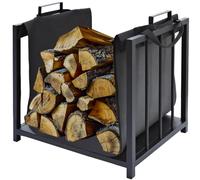 Supporto per legna da ardere in metallo con borsa per legna da ardere per interni ed esterni 24628