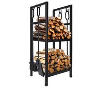 Scaffale per legna da ardere Accessori per caminetti Nero fino a 80 kg