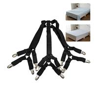 Supporto per lenzuola, clip elastiche per biancheria da letto, cinghie laccate 6 lati con 12 clip antiscivolo, chiusura foglie, mantiene le lenzuola in posizione per letti singoli king queen