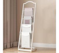 Supporto per letteratura da pavimento con tasche multiple, scaffale in metallo resistente per organizzare giornali e riviste in spazi pubblici