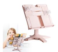 Supporto per libri a mani libere, leggio regolabile con clip per pagine per libri di testo, spartiti musicali e tablet, leggio regolabile in altezza