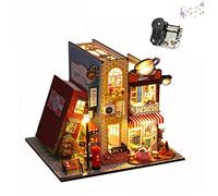 Supporto per libri in legno 3D Puzzle fai da te casa delle bambole in legno Bookends Book Nook Model Building Kit adolescenti e adulti per costruire-Creativity Regalo per compleanni Halloween (musica)