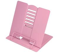 Supporto per libri regolabile in ferro, con angolo ergonomico e design pieghevole 22x20 cm - Previene la miopia, stabile e salvaspazio per casa, ufficio e scuola (Rosa)
