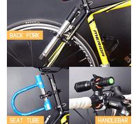 Supporto per luce anteriore per bicicletta, staffa per lampada, accessori per bici da montagna per guida notturna, molletta fissa arancio nero,rosso e bianco,In bianco e nero,Blu e biancoABS