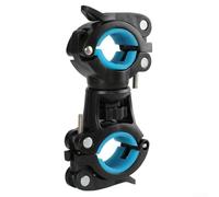 Supporto per luce da ciclismo realizzato in plastica robusta con meccanismo a sgancio rapido per torce e pompe da 20 mm a 35 mm, colore nero (nero-blu)