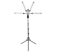 Supporto per Luce di Riempimento a LED, 3 modalità di Luce Telecomando Altezza Regolabile Treppiede Collo di Cigno Flessibile Luce di Riempimento a 4 Bracci per Vlogging (Spina