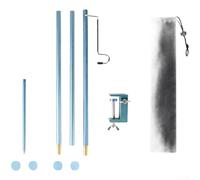 Supporto per luce pieghevole portatile in lega di alluminio con altezza regolabile e gancio, adatto per campeggio, pesca e altro per esigenze di illuminazione esterna (blu navy)