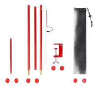 Supporto per luce pieghevole portatile in lega di alluminio con altezza regolabile e gancio, adatto per campeggio, pesca e altro per esigenze di illuminazione esterna (rosso)