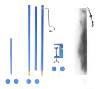 Supporto per luce pieghevole portatile in lega di alluminio con altezza regolabile e gancio, adatto per campeggio, pesca e altro per esigenze di illuminazione esterna (blu)