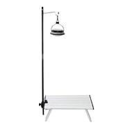 Supporto per luce pieghevole, supporto in lega di alluminio portatile Lampada da tavolo da campeggio per esterni Lampada da palo a LED Lampada da palo alta (nera)