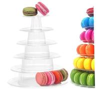 Supporto per Macaron Tower, 9x10 pollici 6 livelli Rotondo Trasparente Macaron Tower Vassoio da portata multiuso per torte e dessert per matrimoni, baby shower e decorazioni per feste di compleanno