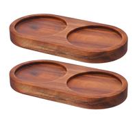 Supporto per macina sale e pepe in legno da 2 pezzi: vassoio organizer per
