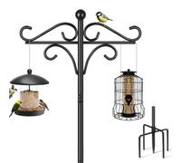 Supporto per mangiatoia per uccelli, a prova di scoiattolo, ganci da pastore da 238 cm, per mangiatoie da esterni, resistenti, ganci alti da giardino doppi per appendere la luce delle piante, 1