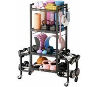 Supporto per manubri con supporto per tappetino da yoga, organizer per palestra domestica per kettlebell e blocchi da yoga, supporto per attrezzature per il fitness