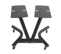 Supporto per manubri in acciaio nero, a forma di V, con 4 ruote, per casa, palestra, 67 x 46 x 54 cm