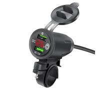 Supporto per manubrio del caricatore del telefono della moto, caricatore del telefono del motociclo USB | Caricabatterie per sport motorizzati Ricarica rapida - Caricatore USB per auto, barche