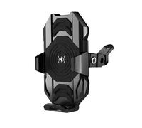 Supporto per manubrio moto Supporto Navigazione Moto Per E10 Sliver Shell Caricabatterie Wireless15W Staffa Guida Sicurezza GPS Telefono Cellulare Antiurto Impermeabile supporto GPS(Black-2)