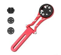 Supporto per manubrio per bicicletta, supporto per contatore, staffa angolare flessibile integrata (ROSSO)