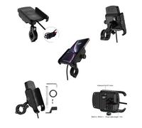 SUPPORTO PER MANUBRIO/SPECCHIO PER MOTO CON CARICATORE INDUTTIVO TIPO: R9W-METAL