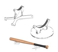 Supporto per mazza da baseball, 2 mensole per mazze da baseball, supporto per asta da softball, in acrilico, per esercitarsi durante lo sport, come souvenir, decorazione da tavolo, centrotavola