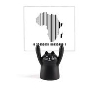 Supporto per memo con mappa del continente africano nero con gatto nero