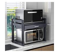Supporto per mensola Wave, Supporto per mensola da Cucina, Supporto per mensola Wave sollevabile in Alluminio, Supporto per griglia da Forno con cassetti, Ripiani por, Black-50×45×55cm
