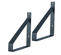 Supporto per Mensole Pesanti Staffe Mensole Angolari da Muro in Ferro Triangolari 2 Pezzi Staffa per Mensola Nero Metallo Staffe per Muro Decorazione Reggimensole Multifunzionali(20cm*25cm)