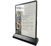 Supporto per menù a LED, formato A4/a5, scatola luminosa pubblicitaria da scrivania a due lati, cornice illuminata ricaricabile con batteria da 8 ore, per ristoranti, bar e negozi al dettaglio, bianco