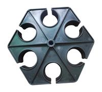 Supporto per microfono a 6 fori Struttura esagonale rinforzata Design leggero Rack di stoccaggio facile per uso domestico del palco Vassoio del supporto del microfono