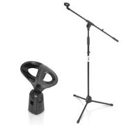 Supporto per microfono a treppiede pieghevole Pyle - Supporto universale per microfono e altezza regolabile da 37,5'' a 65,0'' pollici con bracci