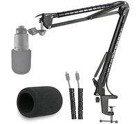 Supporto per microfono Audio-Technica AT2020 con Parabrezza - Asta Microfono e Filtro Anti-pop Copertura in Schiuma Compatibile con Audio Technica AT2020 AT2020USB+ AT2035 Microfono di YOUSHARES