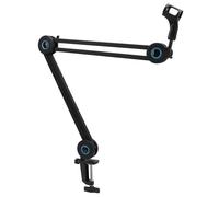 Supporto per Microfono con Braccio per Microfono, Supporto da Tavolo per Microfono Regolabile con Morsetto, Gestione dei Cavi Supporto da Tavolo per Braccio per Microfono con