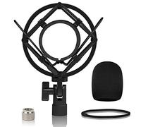 Supporto per microfono con clip per microfono, supporto per microfono con parabrezza in schiuma per AT2020/AT2020USB+/ AT2020USBi/AT2035/AT2050