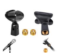 Supporto per microfono, confezione da 2 clip regolabili per microfono, supporto per microfono da 5/8" a 3/8", adattatore a vite femmina flessibile, adattatore universale per microfono da scrivania
