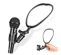 Supporto per Microfono da Collo Regolabile, per 24-45mm Clip | Struttura Stabile, Materiale Metallo e Plastica, Nero, 1 Pezzo, per Voci Libere