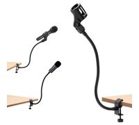 Supporto per microfono da scrivania a clip, flessibile a collo di cigno con clip, supporto per microfono da 3/8" a 5/8", supporto per microfono per podcasting, radio, lezioni, canto, streaming live
