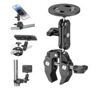 Supporto per microfono in alluminio compatibile con Magsafe iPhone 16/15/14/13/12 Plus Pro Max, supporto laterale per telefono, supporto per microfono, girevole a 360°, inclinabile e regolabile