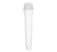 Supporto per microfono, leggero e portatile, microfono finto in ABS per cosplay, simulazione di esercizi vocali, spettacoli teatrali, nero, materiale (Bianco)