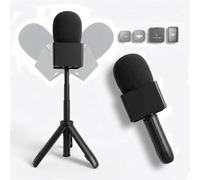 Supporto per microfono per DJI Mic Mini2/Mini/3/2 Rode, treppiede wireless da scrivania e adattatore per interviste, manico telescopico da tavolo 2 in 1 con bandiera per microfono per podcast Vlog
