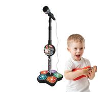 Supporto per microfono per macchina karaoke per bambini, giocattolo canto portatile, dispositivo di attività musicale interattiva, cinque effetti di luce, audio, di gioco, intrattenimento