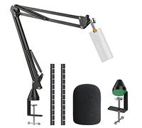 Supporto per microfono per Razer Seiren X, braccio a forbice regolabile con adattatore a vite da 3/8" a 5/8", manicotto per cavo filtro antipop, supporto microfono professionale YOUSHARES