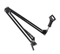 Supporto per microfono regolabile con braccio a forbice per microfono, in acciaio resistente, per radio e studio