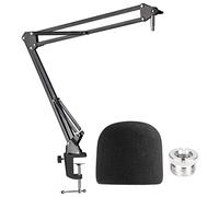 Supporto per microfono regolabile per Blue Yeti e Blue Yeti Microfono Sospensione Boom Forbici Braccio Stand con Microfono Pop Filtro, Supporto per Microfono Heavy Duty Carico Max 1KG