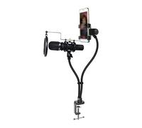 Supporto per Microfono Regolabile, Porta Microfono Stand per Telefono Cellulare, Supporto per Live StreamLazy Staffa a Bracci Lunghi, Supporto per Cellulare